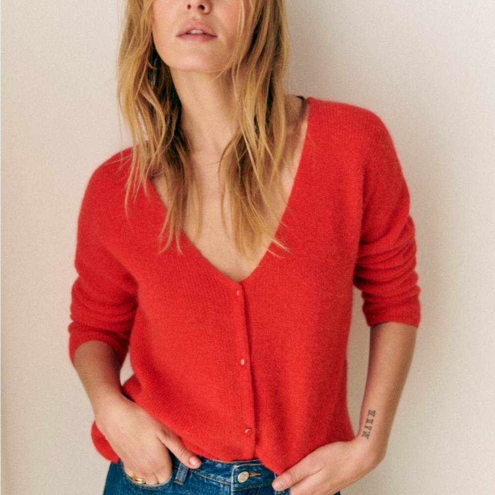 Sézane Barry Cardigan - Red